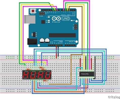 arduino 4 digit 7 segment display with shift register